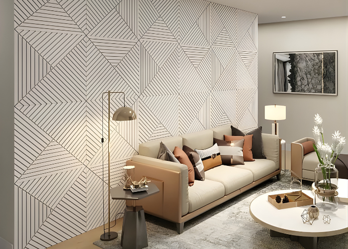 3D wall panel accent wall Pakistani home TV backdrop Lahore
